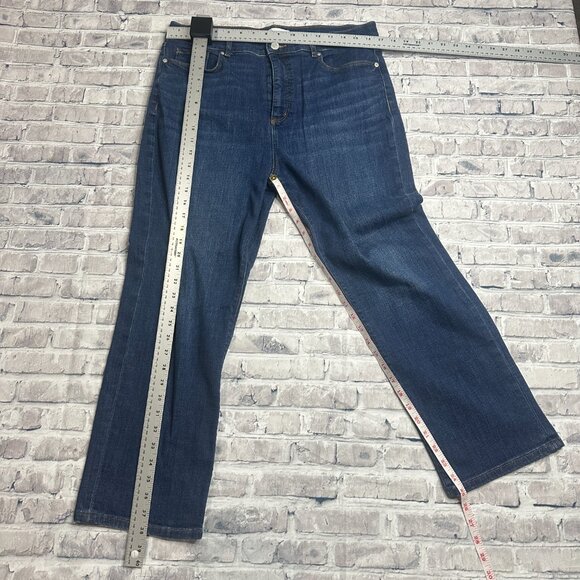 EUC LOFT " The Straight Crop " Dark Blue Jeans size 31/12 - Picture 13 of 14
